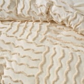 Linen House Latte Metung Cotton Chenille Quilt Cover Set