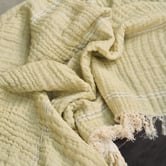 Linen House Pistachio Torquay Cotton Muslin Throw
