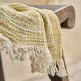 Linen House Pistachio Torquay Cotton Muslin Throw