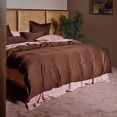 Linen House Chocolate Nara Bamboo &amp; Cotton Sateen Quilt Cover Set