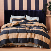 Linen House Rugby Stripe Cotton Sateen Quilt Cover Set