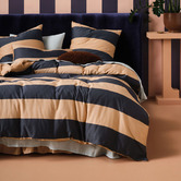 Linen House Rugby Stripe Cotton Sateen Quilt Cover Set