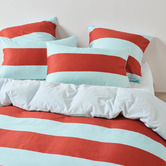Linen House Rugby Stripe Cotton Sateen Quilt Cover Set