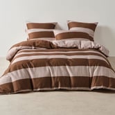 Linen House Rugby Stripe Cotton Sateen Quilt Cover Set