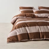 Linen House Rugby Stripe Cotton Sateen Quilt Cover Set