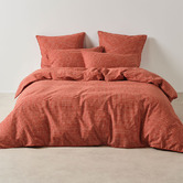 Linen House Volley Check Cotton Percale Quilt Cover Set