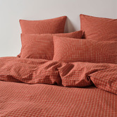 Linen House Volley Check Cotton Percale Quilt Cover Set