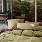 Linen House Green Jerome Cotton Percale Quilt Cover Set