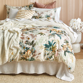 Linen House Vanilla Lulani Cotton Sateen Quilt Cover Set