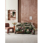 Linen House Green Chantico Cotton Sateen Quilt Cover Set