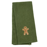Linen House Embroidered Gingerbread Cotton Waffle Tea Towels