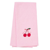 Linen House Embroidered Cherry Cotton Waffle Tea Towels