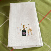 Linen House Embroidered Bubbles Cotton Waffle Tea Towels