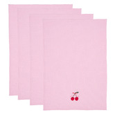 Linen House Embroidered Cherry Cotton Waffle Tea Towels