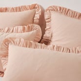 Linen House Vintage Ruffle Cotton &amp; Linen Reversible Quilt Cover Set