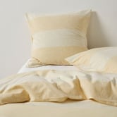 Linen House Butter Vintage Wide Stripe Cotton &amp; Linen European Pillowcase