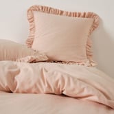 Linen House Vintage Ruffle Cotton &amp; Linen European Pillowcase