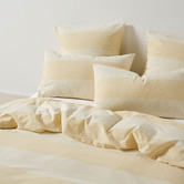 Linen House Butter Vintage Wide Stripe Cotton &amp; Linen European Pillowcase