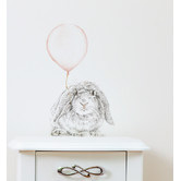 Little Sticker Boy Bunny With Balloon Wall Decal