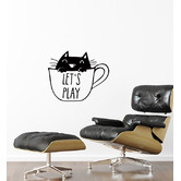 Bambino Decals Lets Play Cat Mug Wall Sticker