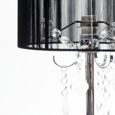Luminea 45cm Black Paris Crystal Metal Table Lamp