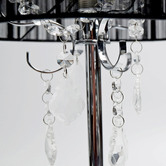 Luminea 45cm Black Paris Crystal Metal Table Lamp