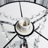 Luminea 45cm Black Paris Crystal Metal Table Lamp