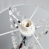 Luminea Paris White Stainless Steel &amp; Linen Table Lamp