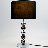 Luminea Chrome &amp; Black Chartres Metal Table Lamp