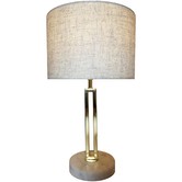 Luminea 45.5cm Brass Croix Marble &amp; Metal  Table Lamp