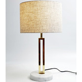 Luminea 45.5cm Brass Croix Marble &amp; Metal  Table Lamp
