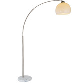 Luminea White Niort Marble &amp; Metal Floor Lamp