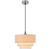 Luminea Chrome Vernette 1 Light Metal Pendant