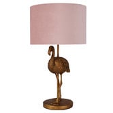 Luminea Gale Resin &amp; Linen Flamingo Table Lamp