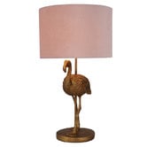 Luminea Gale Resin &amp; Linen Flamingo Table Lamp