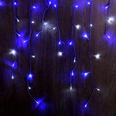 Luminea 480 Blue &amp; White Solar LED Icicle Fairy Lights