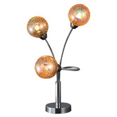 Luminea 48cm Farhan 3 Light Metal &amp; Glass Table Lamp
