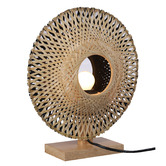 Luminea Logan Rubberwood &amp; Bamboo Table Lamp