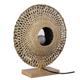 Luminea Logan Rubberwood &amp; Bamboo Table Lamp