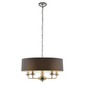 Luminea Carroll Iron &amp; Fabric 5 Light Pendant