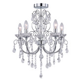 Luminea Natalya Metal &amp; Crystal 5-Light Close to Ceiling Light