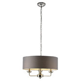 Luminea Carroll 3 Light Metal &amp; Fabric Pendant