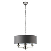 Luminea Carroll 3 Light Metal &amp; Fabric Pendant