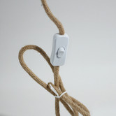 Luminea Christie Rubberwood &amp; Fabric Wall Lamp