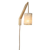Luminea Christie Rubberwood &amp; Fabric Wall Lamp