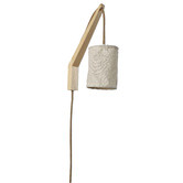 Luminea Christie Rubberwood &amp; Fabric Wall Lamp