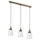 Luminea Ortega 3 Light Metal &amp; Glass Pendant