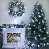 Luminea 50 Cool White Pine Cone LED String Fairy Lights