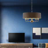Luminea Carroll Iron &amp; Fabric 5 Light Pendant