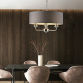Luminea Carroll 3 Light Metal &amp; Fabric Pendant